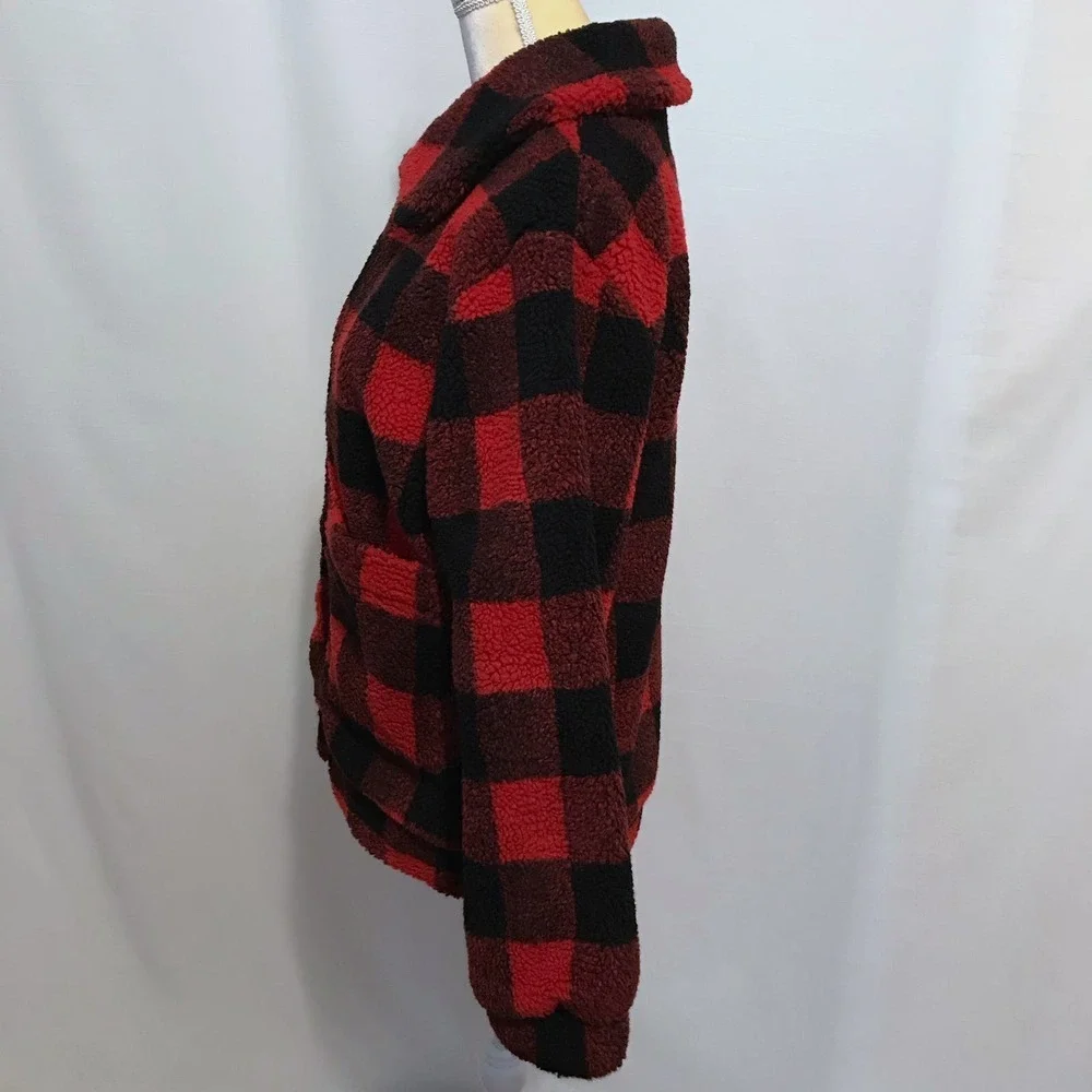 Elodie NWT Buffalo Plaid Sherpa Jacket Women S